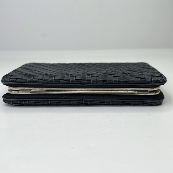 JUDITH LEIBER Vintage Black Silk Woven Clutch Shoulder Bag Evening Handbag - Picture 4 of 12